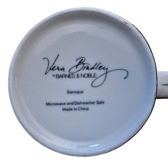 Vera Bradley Baroque 8 Oz Porcelain Coffee Tea Mug with Matching Lid - Picture 6 of 7